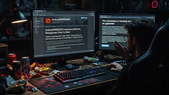 AndreyIMMERSION лишился рейтинга. Рекордсмен Dota 2 в бане